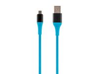 Monoprice USB 2.0 Micro B to Type A Charge and Sync Cable - 6 Feet - Blue, Durable, Kevlar-Reinforced Nylon-Braid - AtlasFlex Series