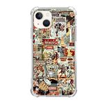 Cartoon Comic Superhero Case Compatible with iPhone 14 Plus, Pop Culture Art Collage Case for iPhone 14 Plus, Trendy Cool Soft TPU Bumper Case Cover