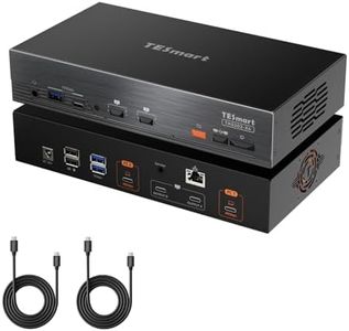 TESmart KVM Switch 2 Monitors 2 Computers Compatible with Thunderbolt 4