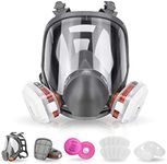 Reusable Respirator full Face Gas Cover, Organic Vapor Mask and Anti-fog, for Painting, mechanical polishing, logging, welding, Against Dust, Staining, Sanding & Cutting