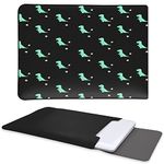 Cute Dinosaur Stars Laptop Sleeve Case for MacBook Air 11" (A1465, A1370)/MacBook 12" 2015 -2017 (A1534),Soft Leather MacBook Bag Can be Used as Mouse Pad and Laptop Desk Pad for Boy Girl,Black