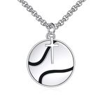 YFN Tennis Necklace Sterling Silver Never Give Up Pendant Cross Jewelry Tennis Softball Lover Gifts for Women Men Girls Boys Tennis Player