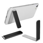 TIESOME Ultra-Thin Mobile Phone Holder, Foldable Mini Phone Kickstand Portable Phone Stand Adjustable Angle for Phone and Phone Case Universal Model (Black)