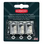 Derwent Replacement Sharpeners for Battery Operated Twin Hole Sharpener Set (Pack of 3)