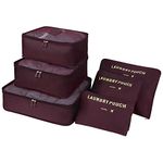 Vicloon Travel Organiser Packing Bags, 6 PCS Travel Packing Cubes Set for Clothes Travel Luggage Organizers Storage Bags (Wine Red)