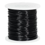 GINOYA 100m Aluminum Wire, 20 Gauge 0.8mm Bendable Metal Wire with Spool for Craft Jewelry Making (Black)