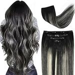 16" Clip in Hair Extensions Remy Hu