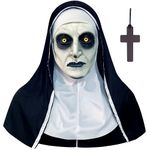 Orgoue Nun Mask, Scary Nun Mask Halloween Mask Nun Costume Creepy Latex Mask for Women Adults for Cosplay Costume Props