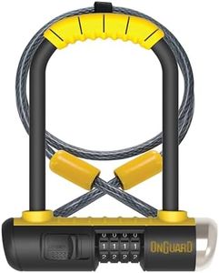 OnGuard Bulldog Combo DT-8012C Bike Lock, Combo Bike Locks, High Security & Reliable, Bicycle Lock With Rubber Coated Crossbar, Locks Shackle On Both Sides, Braided Steel Cycle Lock With Double Bolt