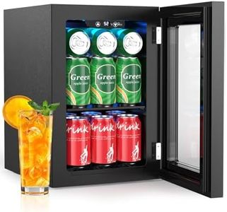2025 Upgrade 18L Beverage Refrigerator Wine Cooler, 24 Cans Mini Fridge, 0.6Cu.Ft Countertop Drink Cooler Small Fridge with Adjustable Electronic Temperature Control, LED Lgiht for Home Dorm Office