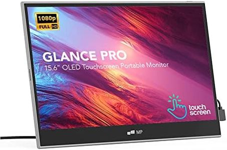 Mobile Pixels Glance Pro - 15.6" OLED Touchscreen Portable Monitor with Battery and Speaker - FHD 100% DCI-P3, 1MS 100000:1, HDMI USBC Screen, Windows/MacOS/Android Compatible