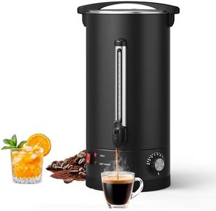 Commercial Electric Coffee Urn Hot Beverage Dispenser - Double Wall Stainless Steel, Large Capacity for Catering, Buffet, Parties, Events - Fast Heating - 18L/4.8 Gallon