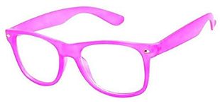 Boolavard Kids Nerd Glasses Clear Lens Geek Fake Eyeglasses for Girls Boys Eyewear Age 4-12 (Baby Pink)