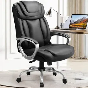 COMHOMA Ergonomic Office Chair Home Office Desk Chairs Comfy Back Support PU Leather Executive Office Chair with Wheels Headrest Padded Armrests Height Adjustable Tilt Swivel Rolling Reclining Seat