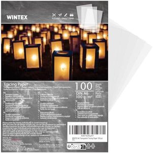 WINTEX Papier Calque Transparent A6 - Lot de 100 - Feuilles de Calque pour l'Impression Jet d'Encre - Papiers Transparents Design et Architecture