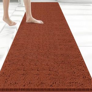 Bcoimo 70"×24" Absorbent Bath Mat, Non-Slip with Backing Chenille Bath Rug and Machine Washable Bathroom Mat Quick-Dry Design. Ideal for Bathroom and Tub Areas
