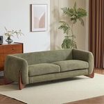 PREMIUM CART Velvet Contemperory Sofa with Cushion Chaise Lounge Sectional Sofa Perfect for Living Room & Bedroom Guests Home & Office (Boucle Taddy Fabric Sofa (Green), Three Seater)