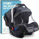 Stroller Mosquito Net for Car Seats,Infant stroller and Bassinets, Infant Carrier,Breathable with Elastic Netting For Easy Fitting, Portable Durable & Long Lasting Infant Insect Shield Netting (Black)