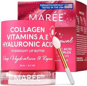 MAREE Lip Mask with Hyaluronic Acid - Overnight Lip Treatment - Lip Moisturizer for Very Dry Lips, Lip Sleeping Mask Butter Balm, Lip Care Hydration, Repair for Dry Cracked Lips - Hidratante de Labios