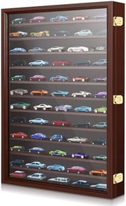 Tatuo Car Model Display Case 1: 64 Scale Toy Cars Box Acrylic Door Display Case Model Cars Storage Cabinet Rack with Door for Mini Toys and Small Wheels (Black,26.5" x 18.75" x 3.25")