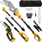 6 Inch Brushless Pole Saw for Dewalt 18V Battery (No Battery), Power Electric Chainsaw with Extension Pole, 15 Feet Max Telescopic Reach, for Tree Pruning Branch Cutting