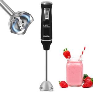 INALSA Hand Blender Mixer|1000W DC Motor|Low Noise|20 Speed Control with Turbo Function|BPA Free|Stainless Steel Rod & Blades|Detachable Stem For Cleaning and storage|2 Yr Warranty, Robot Inox 1000ES