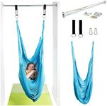 DreamGYM Doorway Hammock Swing - Hammock Chair with Stand in Door Frame- Sensory Swing for Adults and Children - Sky Blue