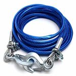 Sweezee Enterprise Heavy Duty Car Towing Strap Belt |Car Truck Tow Rope Wire Rope | Cable with Self Locking Hook | Heavy Duty Emergency Recovery Rope | 7 Ton Capacity for All Vehicles|