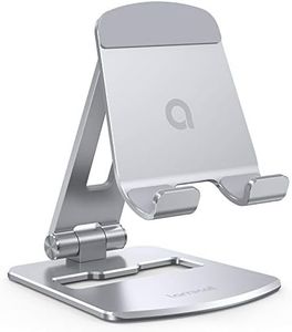 Lamicall Adjustable Tablet Stand Holder - Foldable Tablet Dock, Desktop Tablet Mount, Compatible with iPad Pro 11/12.9, Mini, Air, Tabs, Kindle and 4.7" - 13" Tablet - Silver