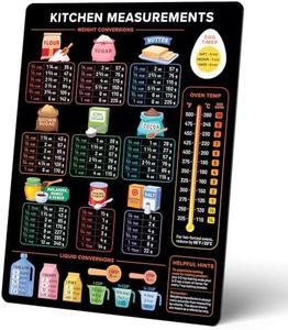 Levain & Co Kitchen Conversion Chart Magnet Dark for Easier Cooking & Kitchen Baking - Vintage Kitchen Useful Gadgets - Cute Kitchen Accessories - Cooking & Baking Accessories - Gifts for Bakers