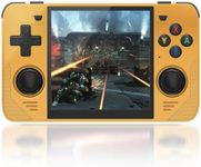 Powkiddy RGB30 Portable Retro Game Console with 20,000 Built-in Games, 16+128GB Storage, 4-inch Display, Open Source System, RK3566 Chip, 5G WiFi Support (YELLOW-128GB)