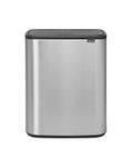 Brabantia Bo Touch Bin - 2 x 30L Inner Buckets (Matt Steel Fingerprint Proof) Large Waste/Recycling Kitchen Bin - Soft-touch