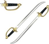 Set of Two 30-Inch Foam Pirate Cutlass Swords - Perfect for Cosplay, Roleplaying, and Halloween Costume Props. Safe and Durable Training Swords for Kids and Adults (2)