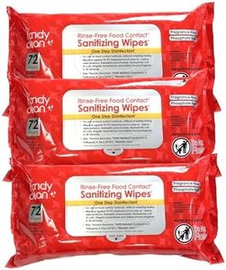 HandyClean Rinse-Free Food Contact Sanitizing Wipes Pouch, Multi Surface Cleaning Supplies for Kitchen and Professional Setting - 12 pack, 864 count