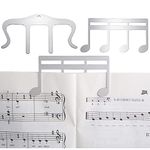 Kettion 2 Pcs Metal Music Book Clip, Music Stand Clips, Sheet Music Clips, Piano Music Bookmark, Music Page Holder for Note Paper, Books, Guitar, Violin, Keyboard, Musicians