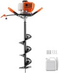 Post Hole Digger, 43cc Gas Powered Earth Auger with 8 Inch Auger Drill Bit, 31.5" Drill Depth and EPA Certified for Professional Farmland, Garden and Plant