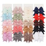 JOYOYO 40 Pcs Baby Hair Clips Baby Hair Bows Baby Girls Hair Clips, Kids Hair Clips 3 Inch Baby Bows Hair Clips for Toddlers