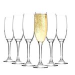 Argon Tableware 6X 220ml Champagne Flutes - Prosecco Glasses Home Restaurant Party Glass Set - Dishwasher Safe