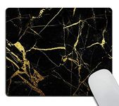 Wasach Black Gold Marble Rectangle Personalized Custom Mouse pad for Desktop 9.5 X 7.9 Inch (240mmX200mmX3mm)