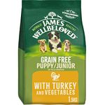 James Wellbeloved Junior Grain-Free Turkey & Vegetables 1.5 kg Bag, Hypoallergenic Dry Dog Food for Puppies