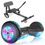 SISIGAD Hoverboard with Hoverkart, 6.5 Inch Hoverboard and Kart，LED-Flashing Wheel, Hoverboards Gift for Children