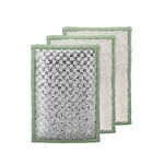 Oggi Sponge, White/Sage, 5 x 3.5 x 0.75-Pack of 3