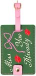 ban.do Getaway Suitcase Tag for Travel, Durable Vegan Leather Luggage Identifier, Miss You Already