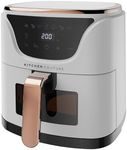 Kitchen Couture 6 Litre Compact Air Fryer Oven - Digital Touch Panel, 7 Preset Modes, Rapid Air Circulation, White Rose Gold