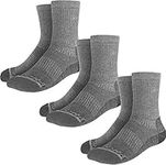 Rymora Walking Socks Hiking Socks Men Women (Merino Wool, Moisture Wicking, Seamless Toe) (3 Pairs - Grey) [M] (Medium: UK 7-10 / EU 40-44)