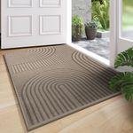 Front Door Mat 31''x47'', Absorbent Dirt Resist Washable Non Slip Low-Profile Indoor Doormat, Welcome Entryway Door Mats,Brown
