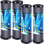 ICEPURE 1 Micron 2.5" x 10" Whole House CTO Carbon Sediment Water Filter Cartridge Compatible with Dupont WFPFC8002, WFPFC9001, SCWH-5, WHCF-WHWC, WHCF-WHWC, FXWTC, CBC-10, RO Unit, Pack of 4