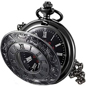 MJSCPHBJK Vintage Pocket Watch for Men Roman Numerals Scale Quartz Pocket Watches with Chain for Xmas Fathers Day Gift