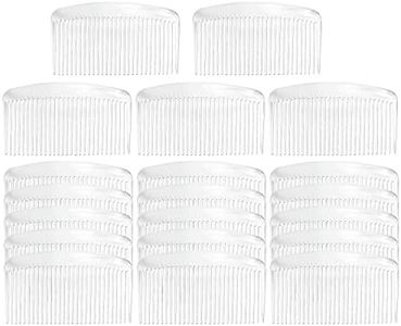 20 Pack Clear White Large Plastic Hair Side Comb With Long Teeth Hairpins Grips Barrettes Clamps Bows for Women Bridal Wedding Veil Decorative Headpiece French Twist Updo Bun Accessories