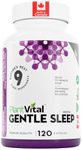 PlantVital Gentle Sleep Aid - Melatonin, GABA, Valerian Root, Chamomile, Lemon Balm, L Tryptophan - Herbal Natural Sleeping Pills for Adults, Relaxation, Sleep Support - 120 Capsules